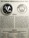 Chiny 10 yuan juanów 1993 Mistrzostwa Świata WORLD CUP 1994 SREBRO (nr 1)