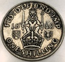Anglia UK 1 szyling shilling 1940 Jerzy VI George SREBRO