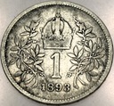 Austro-Węgry 1 korona 1893 Franciszek Józef Austria SREBRO