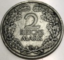 Niemcy 2 marki Reichsmark 1925 A SREBRO