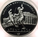 10 zł złotych 2004 Ateny Igrzyska Olimpiady szermierka SREBRO