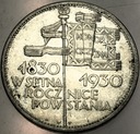 5 zł złotych 1930 SZTANDAR rocznica Powstania Listopadowego RZADKA SREBRO