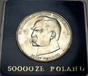 50000 zł złotych 1988 Józef Piłsudski SREBRO