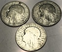 LOT ZESTAW 3 x 2 zł złote 1932 1933 1934 Głowa Kobiety Polonia SREBRO