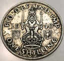 Anglia UK 1 szyling shilling 1940 Jerzy VI George SREBRO