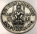 Anglia UK 1 szyling shilling 1944 Jerzy VI George SREBRO