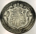 Anglia UK pół korony half crown 1921 Jerzy V George SREBRO