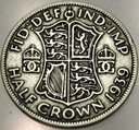 Anglia UK pół korony half crown 1939 Jerzy VI George SREBRO