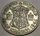 Anglia UK pół korony half crown 1941 Jerzy VI George SREBRO