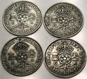 Anglia UK zestaw 4x szyling shilling 1947-1950 Jerzy VI George SREBRO
