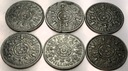 Anglia UK zestaw 6x 2 szylingi shillings 1955-1967 Elżbieta II Elizabeth