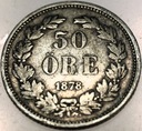 Szwecja 50 ore Szwecja 1878 SREBRO