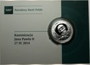 10 zł złotych 2014 Kanonizacja Jana Pawła II SREBRO