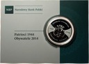 20 zł złotych 2014 Patrioci 1944 Obywatele SREBRO