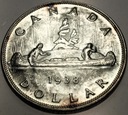 Kanada 1 dolar 1938 Jerzy VI Kanoe kanu SREBRO