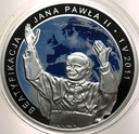 20 zł złotych 2011 Beatyfikacja Jana Pawła II SREBRO