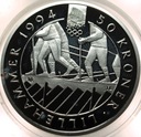 Norwegia 50 koron 1993 Lillehammer 1994 Harald V SREBRO