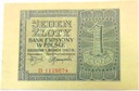 1940 1 zł Jeden Złoty, seria D