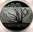 20 zł złotych 2008 Getto 65 rocznica Powstania w Getcie Warszawskim SREBRO