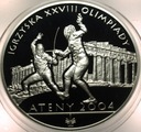 10 zł złotych 2004 Ateny Igrzyska Olimpiady szermierka SREBRO