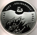 10 zł złotych 2005 NSZZ Solidarność 1980 2005 SREBRO