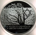20 zł złotych 2008 Getto 65 rocznica Powstania w Getcie Warszawskim SREBRO