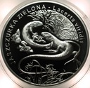 20 zł złotych 2009 Jaszczurka Zielona Zwierzęta Świata SREBRO