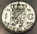 Holandia 1 gulden 1958 Juliana Niderlandy SREBRO