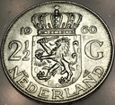 Holandia 2 i 1/2 2,5 guldena 1960 Juliana Niderlandy SREBRO