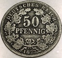 Niemcy 50 fenigów pfennig 1877 A SREBRO