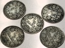 zestaw LOT Niemcy 5x 1/2 marki cesarskiej 1905-1918 SREBRO