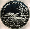 20 zł złotych 2002 Żółw Błotny Zwierzęta Świata SREBRO