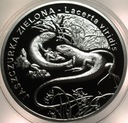 20 zł złotych 2009 Jaszczurka Zielona Zwierzęta Świata SREBRO
