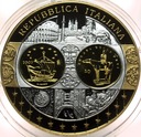 Wspólna Waluta Euro REPUBLICA ITALIANA Włochy 40 mm SREBRO