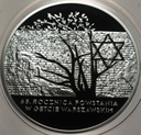 20 zł złotych 2008 Getto 65 rocznica Powstania w Getcie Warszawskim SREBRO