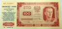 1948 100 zł złotych seria KR NADRUK