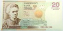 2011 20 zł złotych Maria Skłodowska-Curie banknot kolekcjonerski NBP