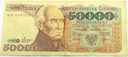 1989 50000 zł złotych Staszic seria AM