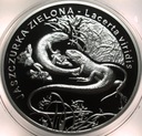 20 zł złotych 2009 Jaszczurka Zielona Zwierzęta Świata SREBRO