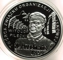 10 zł złotych 2010 KL Auschwitz Auschwitz-Birkenau Pilecki SREBRO