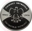 20 zł złotych 2014 Patrioci 1944 Obywatele SREBRO