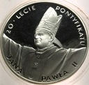 10 zł złotych 1998 Jan Paweł II 20-lecie pontyfikatu SREBRO