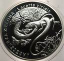 20 zł złotych 2009 Jaszczurka Zielona Zwierzęta Świata SREBRO