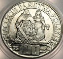 100 zł 1966 Mieszko Dąbrówka Tysiąclecie Państwa Polskiego SREBRO