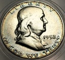 USA 1/2 dolara Half Dollar 1952 FRANKLIN Benjamin SREBRO