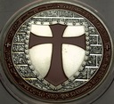 Medal Templariusze SIGILLUM MILITUM XRISTI czerwony