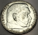 Niemcy 5 marek Reichsmark 1935 Hindenburg SREBRO