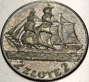 2 zł złote 1936 Żaglowiec Żaglówka Statek SREBRO