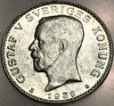 Szwecja 1 korona krona 1939 Gustaw Gustaf V SREBRO