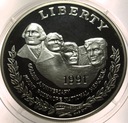 USA 1 dolar dollar 1991 Mount Rushmore National Memorial Dolary SREBRO
